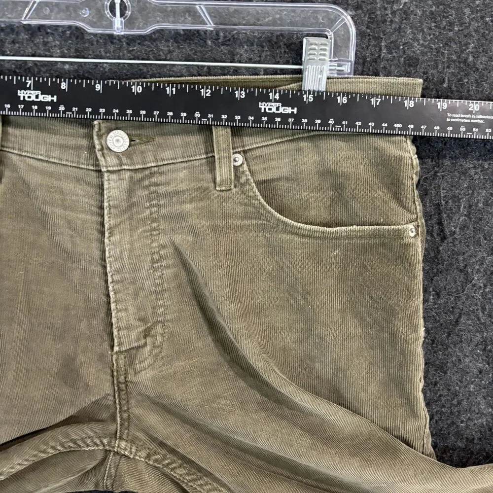Levis 514 Corduroy Pants Men's 36x30 Olive Green 5-Pocket Straight Casual